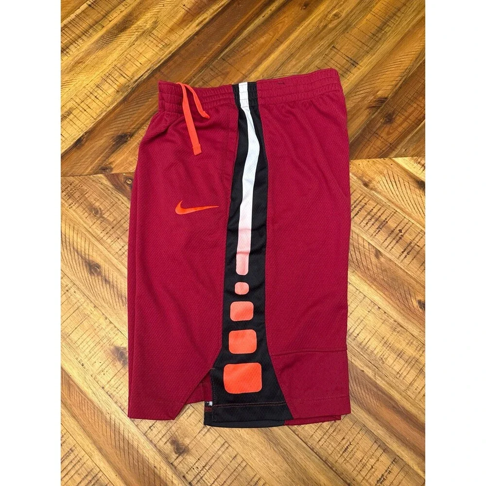 Nike Dri-FIT Elite Basketball Shorts Boys Youth XL Maroon Red Stripe